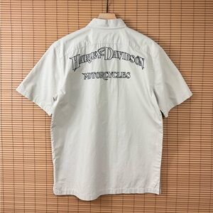 Harley-Davidson Men’s Short Sleeve Work Shirt Beige NWT Mechanic Style